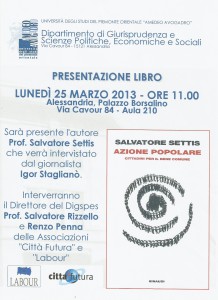 Locandina Convegno Settis 2013