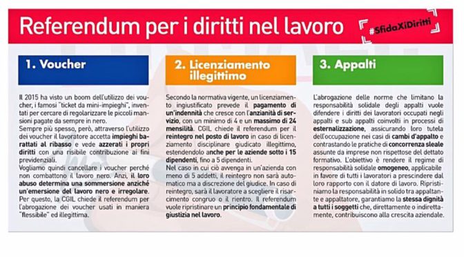 Buon Anno con i Referendum CGIL per i Diritti nel Lavoro!